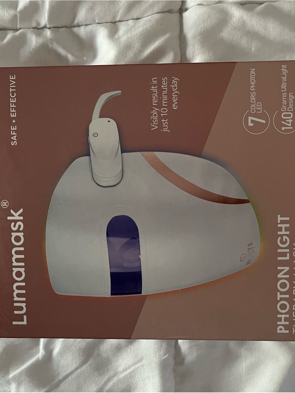 Lumamask Photon Light Therapy Mask - White with Purple Accent